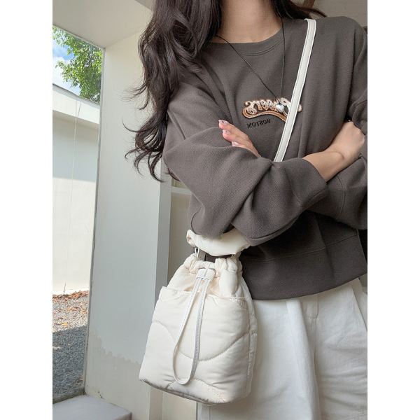 【4color】2wayストラップキルティングバケットバッグ X-443