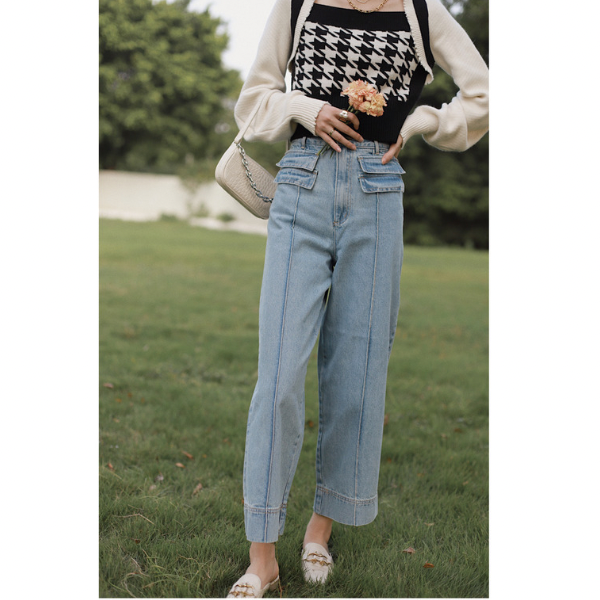 クロップドワイドデニム w-150