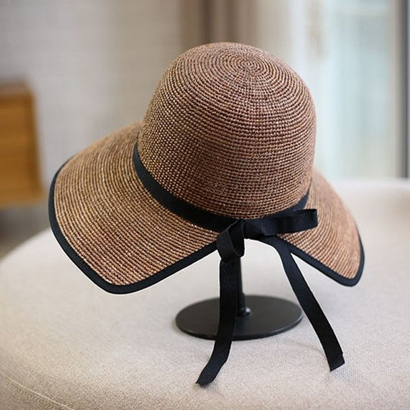 【3color】レトロなヘップバーン麦わら帽