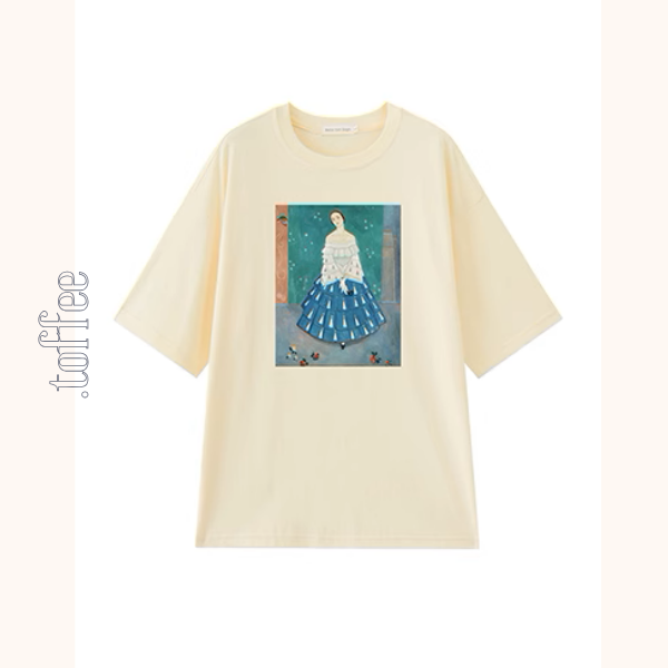 【8color】オーバーサイズドロップショルダープリントTシャツ《Z00994》