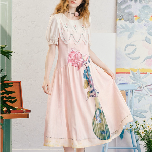 ノスタルジック花刺繍ブラウス《Z01057》