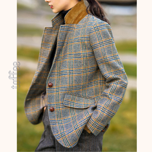 グレンチェック柄 テーラードジャケット 《Z00769》