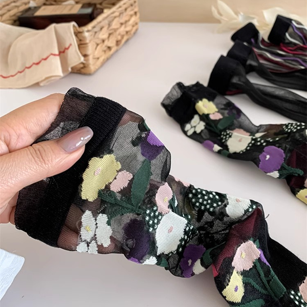 シースルーブラックソックス3足セット Z00392