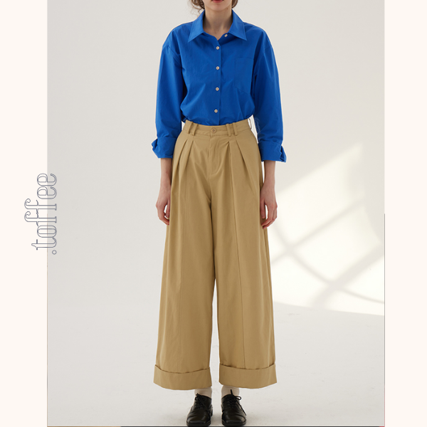 クロップドハイウエストワイドパンツ《Z00847》