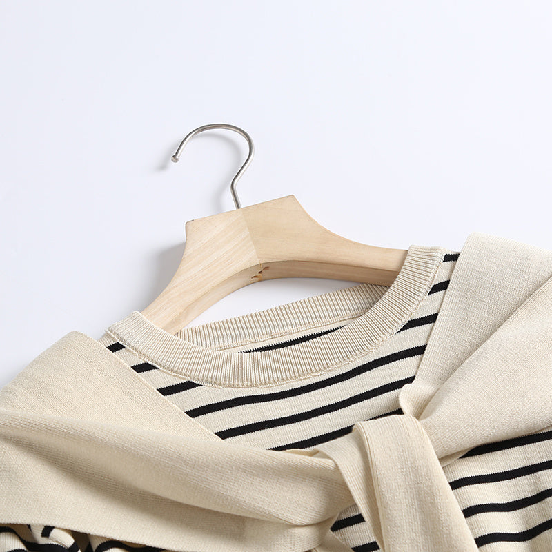 【2color】フェイクレイヤードのニットTシャツ sp0342