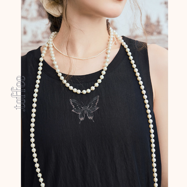 幻想チュールのノースリーブブラックワンピース《Z01061》