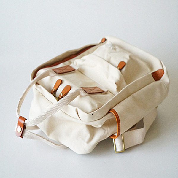 【2color】バイカラーレザーキャンバスバック Z00389