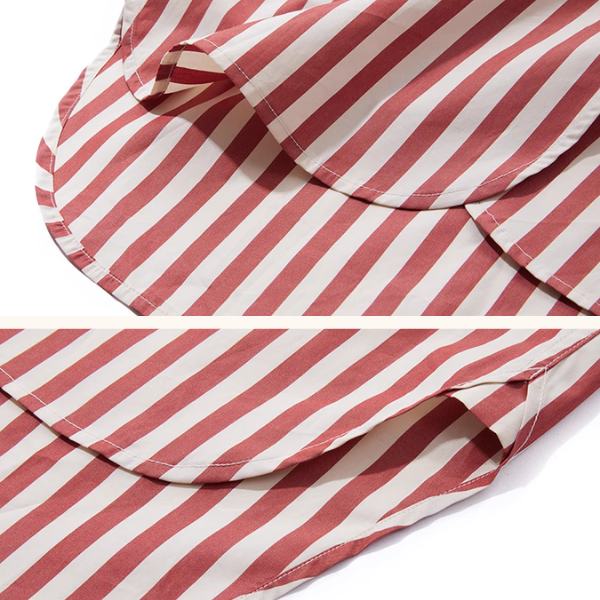 バンドカラーストライプロングシャツ《Z00897》