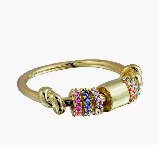 マルチカラーラインストーンエレガントリング AU-076