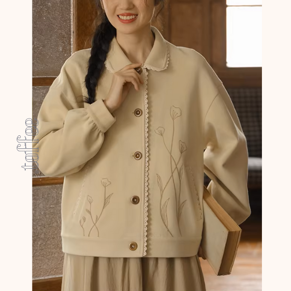 野に咲く花をまとって—刺繍レースカーディガン《Z01144》