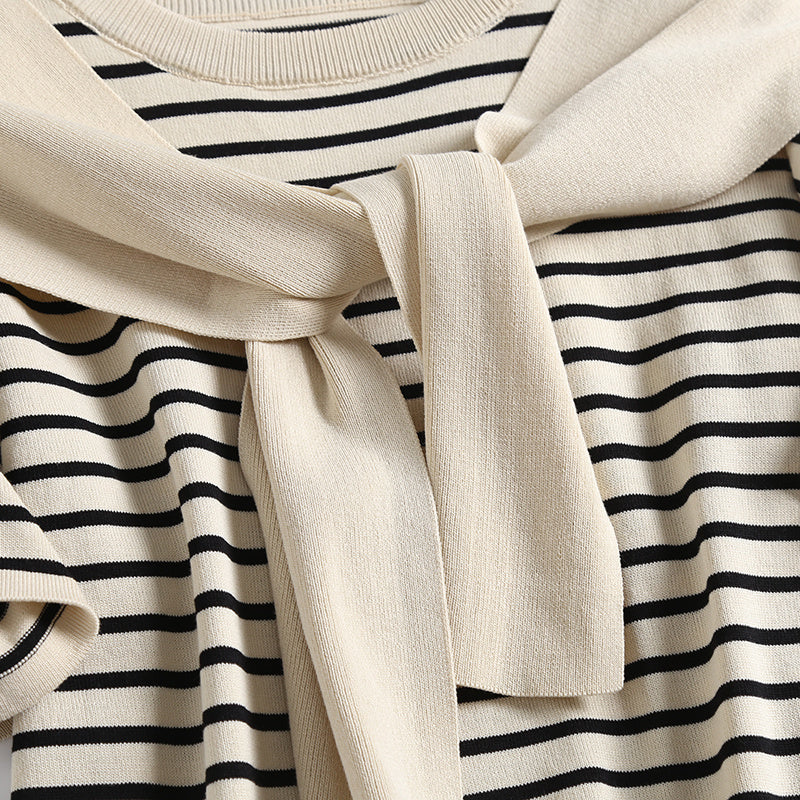 【2color】フェイクレイヤードのニットTシャツ sp0342