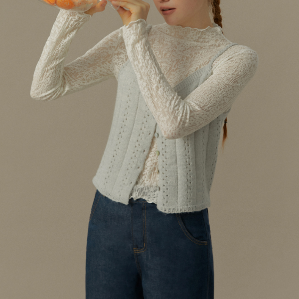 ツイストショルダーストラップメッシュキャミソール《Z00827》