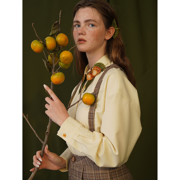 桃が成ったブリテッシュデザインシャツ sp0068