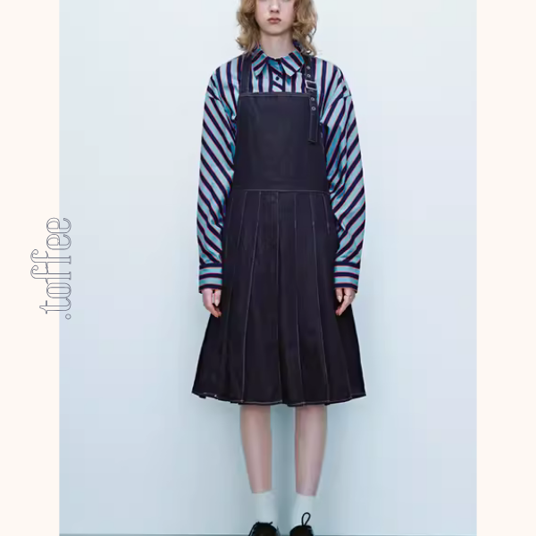 ホルターネックプリーツデニムワンピース Z00408