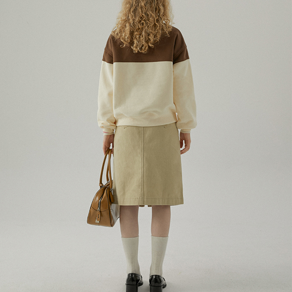 【2color】レター刺繍バイカラースウェット Z00554