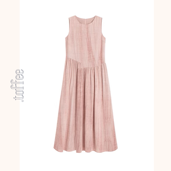くすみピンクのノースリーブワンピース《Z01044》