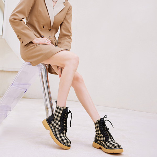 ギンガムチェックハイカットスニーカー AU-293