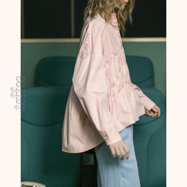 【2color】コットンペプラムブラウス Z00479