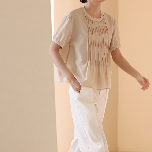 デザインプリーツブラウス X-113