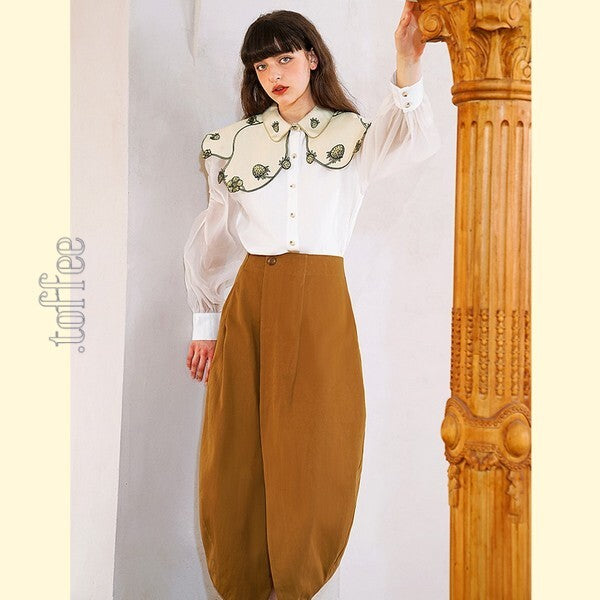 【2color】蕾の様なスリットスカート C0166