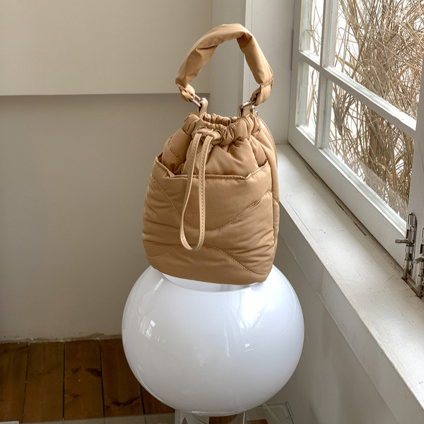 【4color】2wayストラップキルティングバケットバッグ X-443