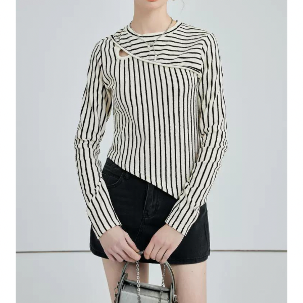 イレヘムストライプトップス w-141