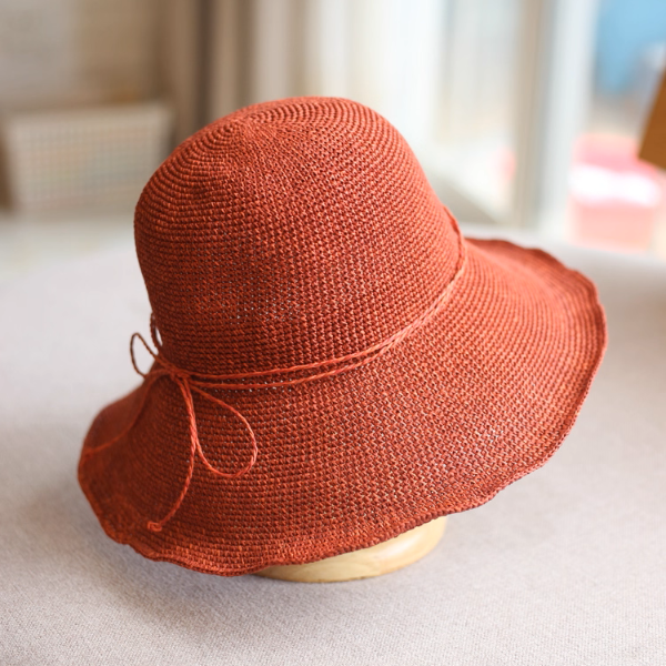 リボン付きレッドストローハット《Z01065》