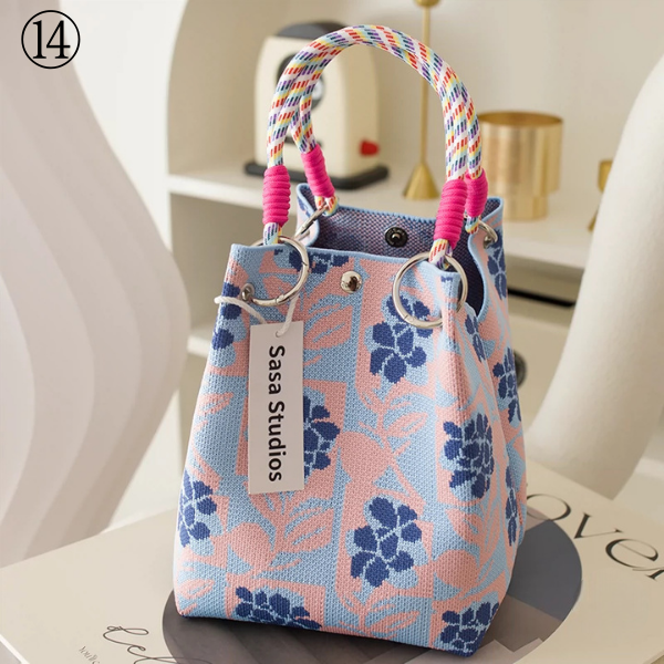 【20pattern】マルチカラースクエアトートバッグ《Z00892》