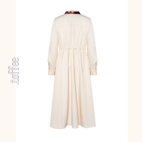 【2color】ローズ刺繍フリルネックワンピース 《Z00681》