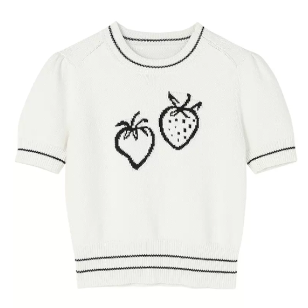ストロベリー半袖ニットトップ Z00257