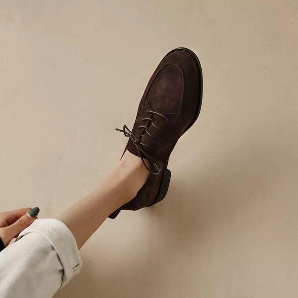 【2color】レトロデザインレースアップローファー AU-283