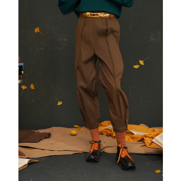 【2color】リブヘムセンタープレスパンツ AU-468