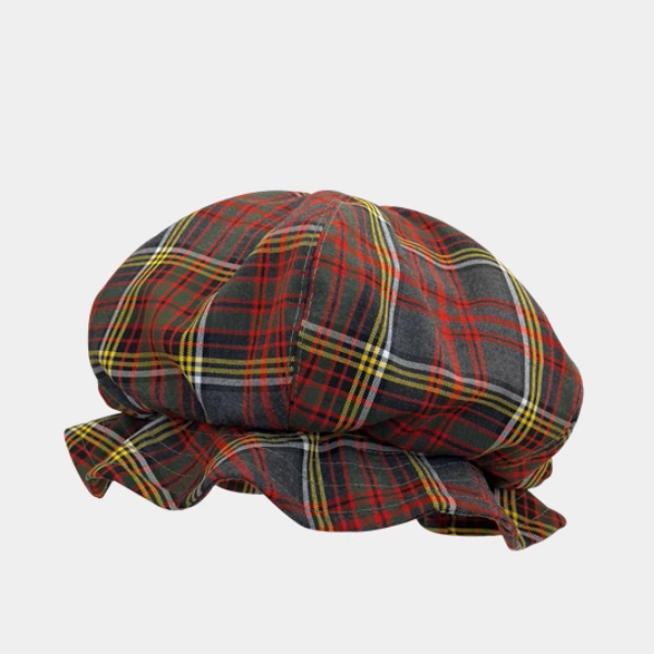【2color】ギャザーディテールチェック柄帽子《Z00881》