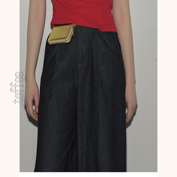 ストライプヘムワイドデニムパンツ Z00394