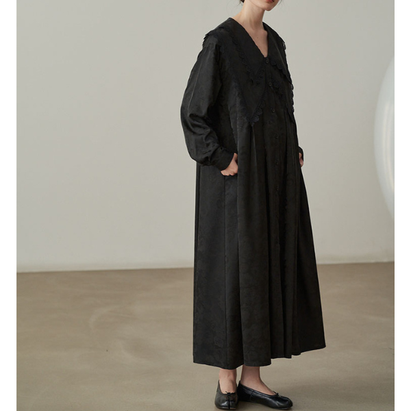 ビッグカラージャガードドレス X-068