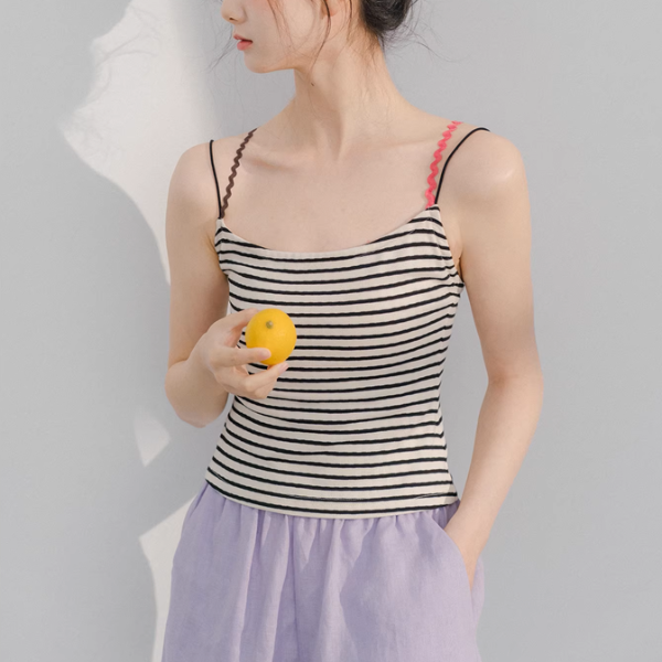 【2color】バッククロスストライプキャミソール《Z01070》