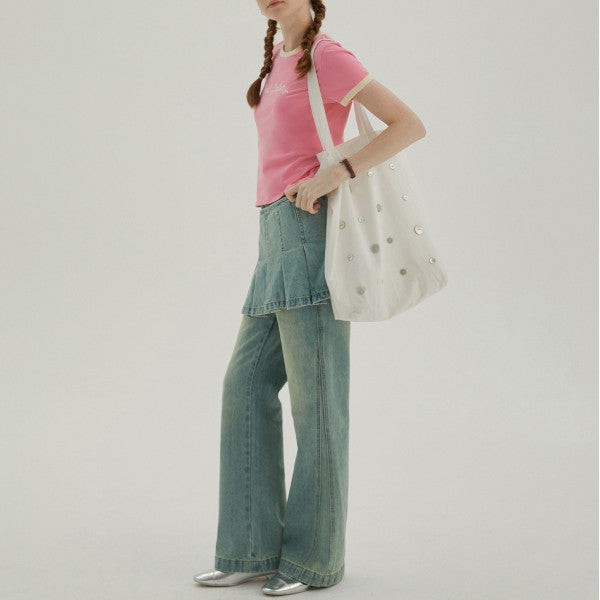 フェイクスカート&デニムパンツの2点セット Z00312