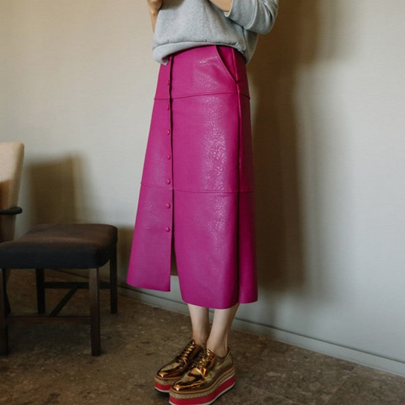 ローズレッドなハイウエストスカート sk0005-1