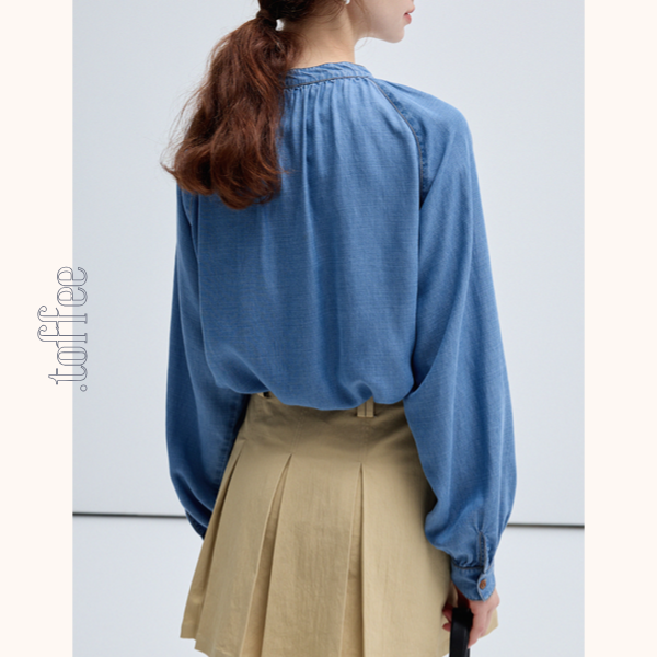 フロントリボンデニムシャツ Z00458