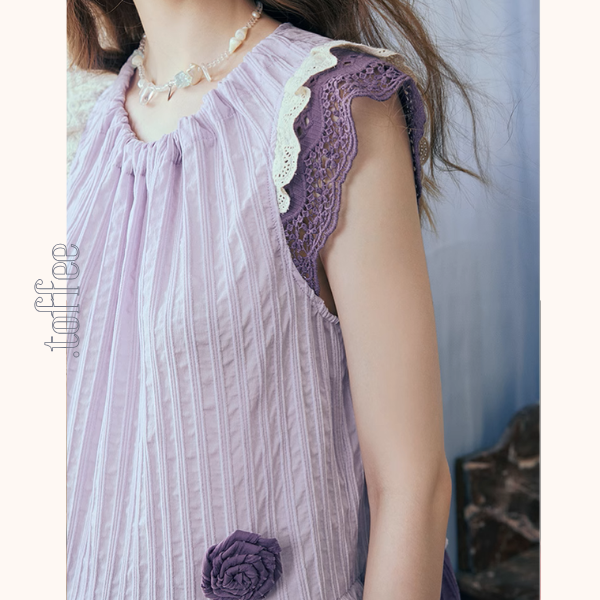 フリルスリーブトップ&ワイドパンツセットアップ《Z00966》