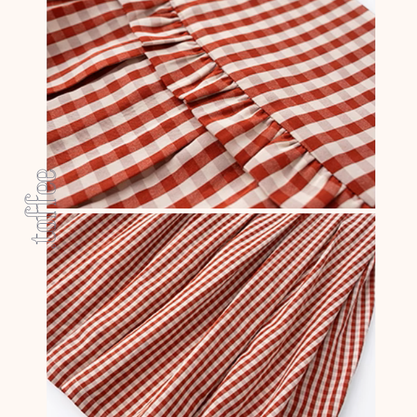 ギンガムチェックハイウエストフレアスカート《Z00882》