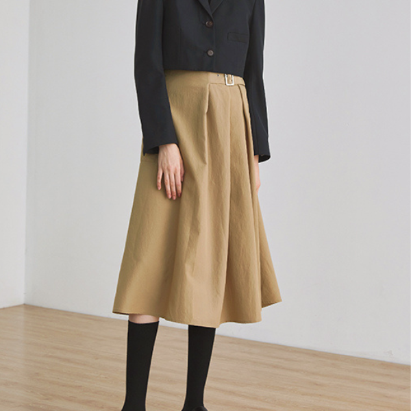 【2color】アシンメトリーベルテッドスカート X-122