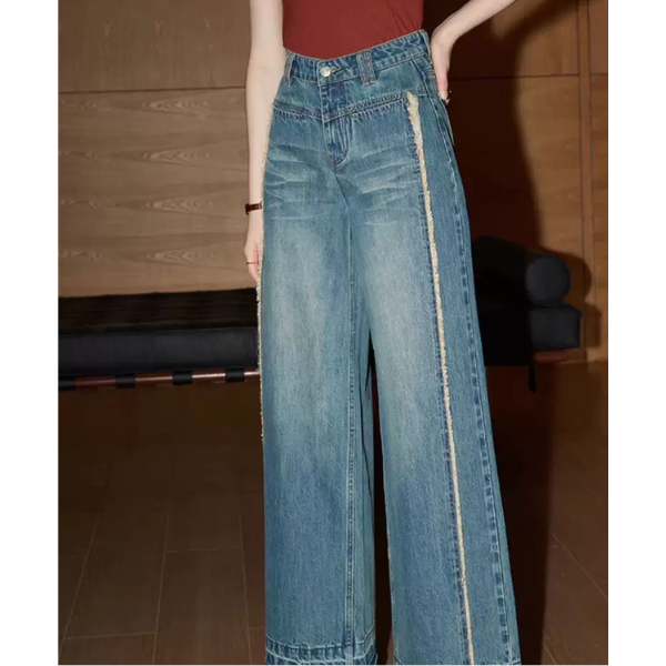 ハイウエストダメージデニムパンツ Z00231