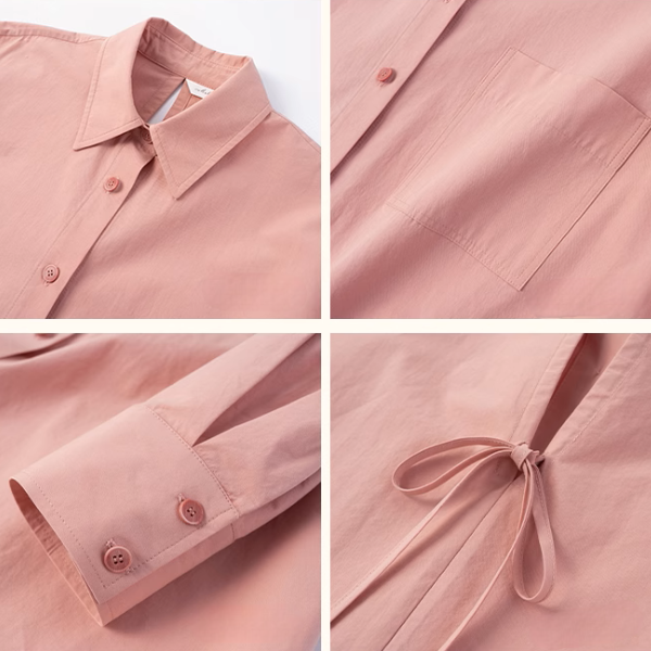 【3color】POLOカラーオーバーサイズ純綿シャツ《Z00883》