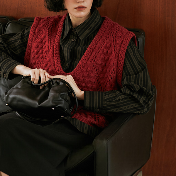 ストライプポロカラールーズシャツ 《Z00813》