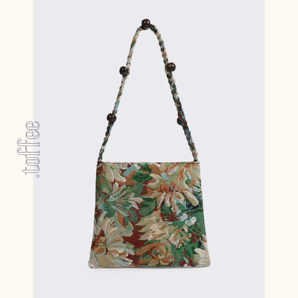 レトロな油絵ショルダーバッグ Z00391