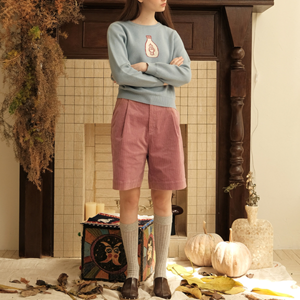 マヨネーズ刺繍入りクルーネックブルオーバー Z00506