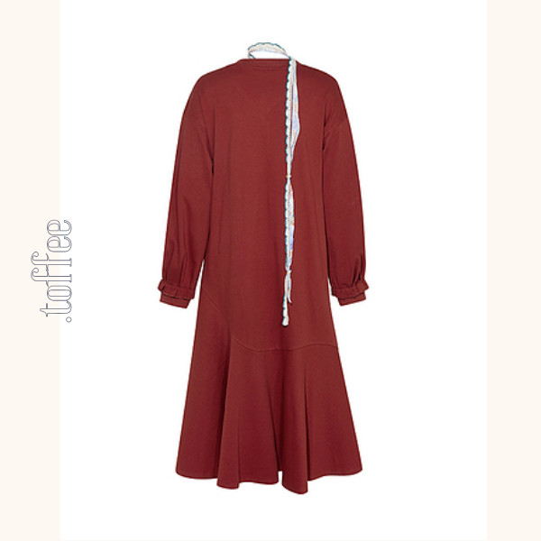 【2color】Vネックスウェットワンピース 《Z00683》