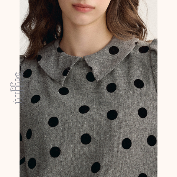 グレートップ&ロングスカートのポルカドットセットアップ Z00529