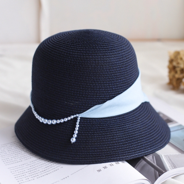 【4color】チェーンベルトドームシルエットストローハット AU-104